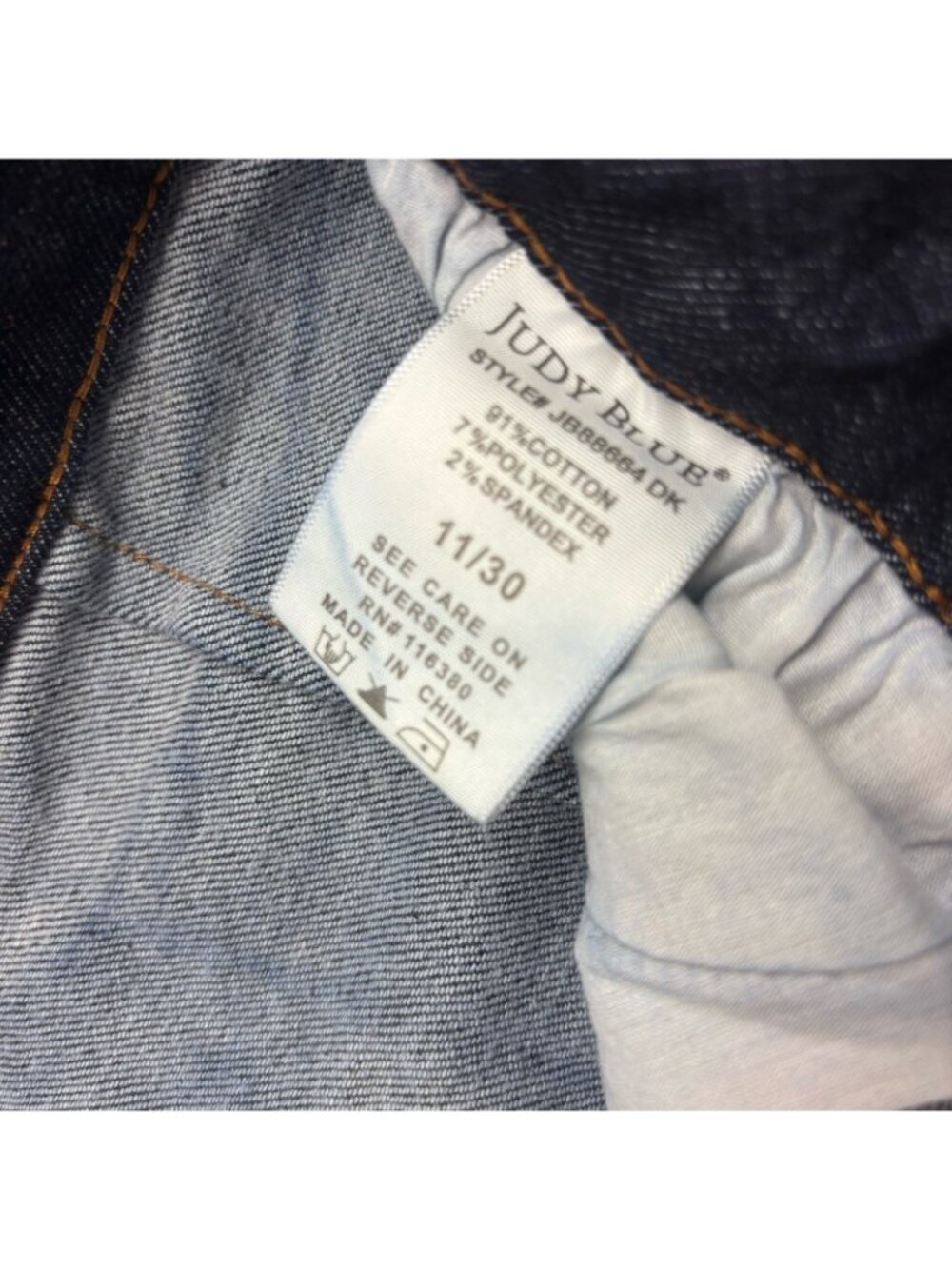 Judy Blue Wide Leg Jeans Dark Wash JB88664DK Front Seam Women’s 11/30 - Picture 5 of 9